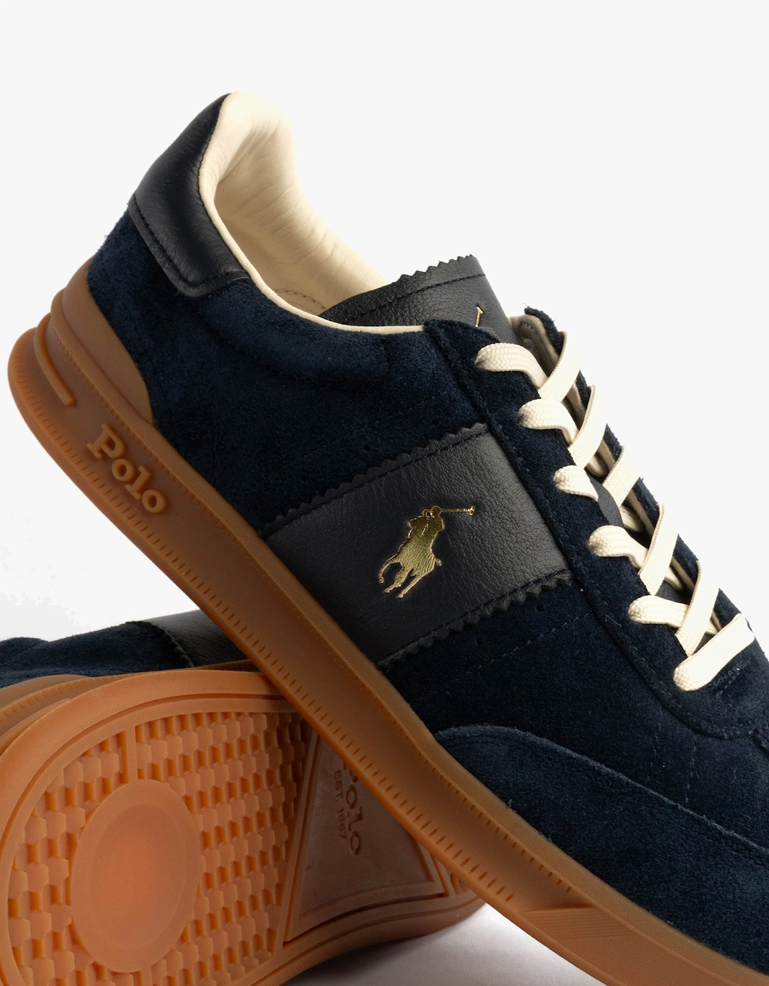 Heritage Aera Mens Lace Up Suede Trainer Navy