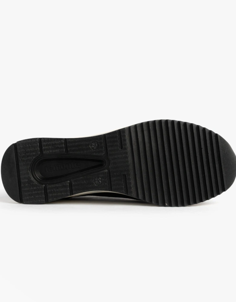 D0T08-02 Womens Front Zip Wedge Trainer Black