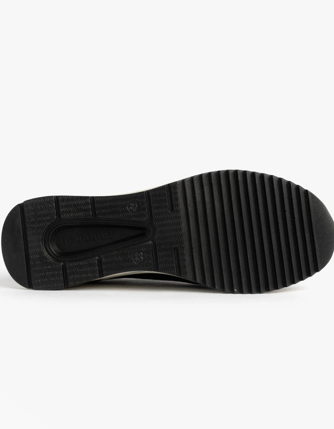 D0T08-02 Womens Front Zip Wedge Trainer Black