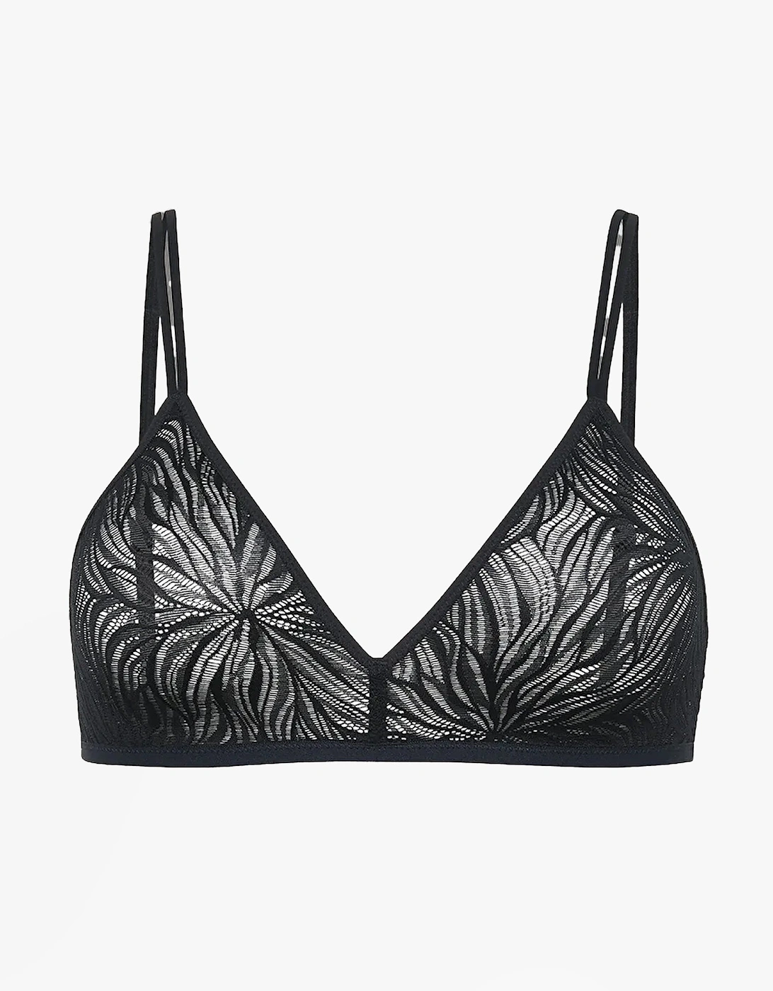 UNLINED TRIANGLE Womens Lace Bra Black, 3 of 2