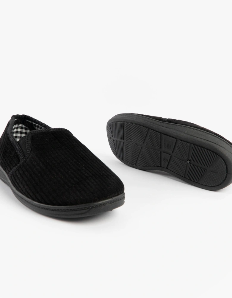 Jo & Joe HARRY Mens Full Slippers Black