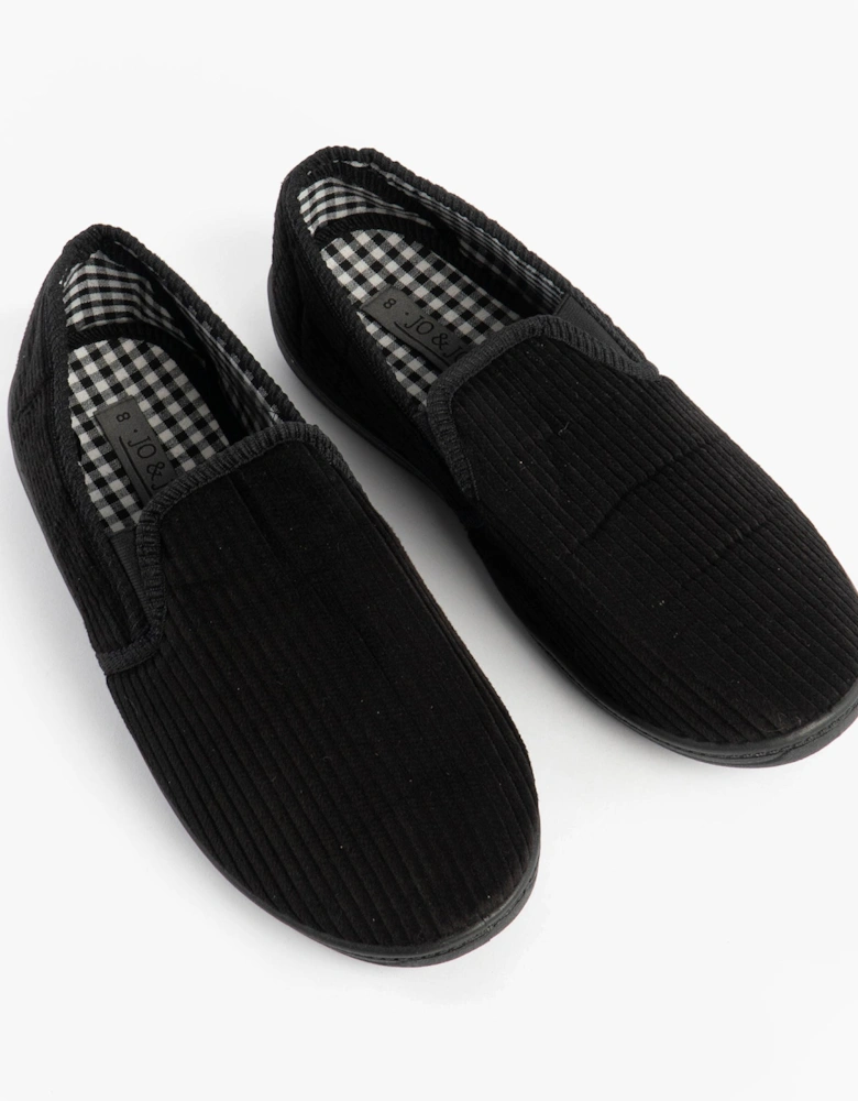 Jo & Joe HARRY Mens Full Slippers Black