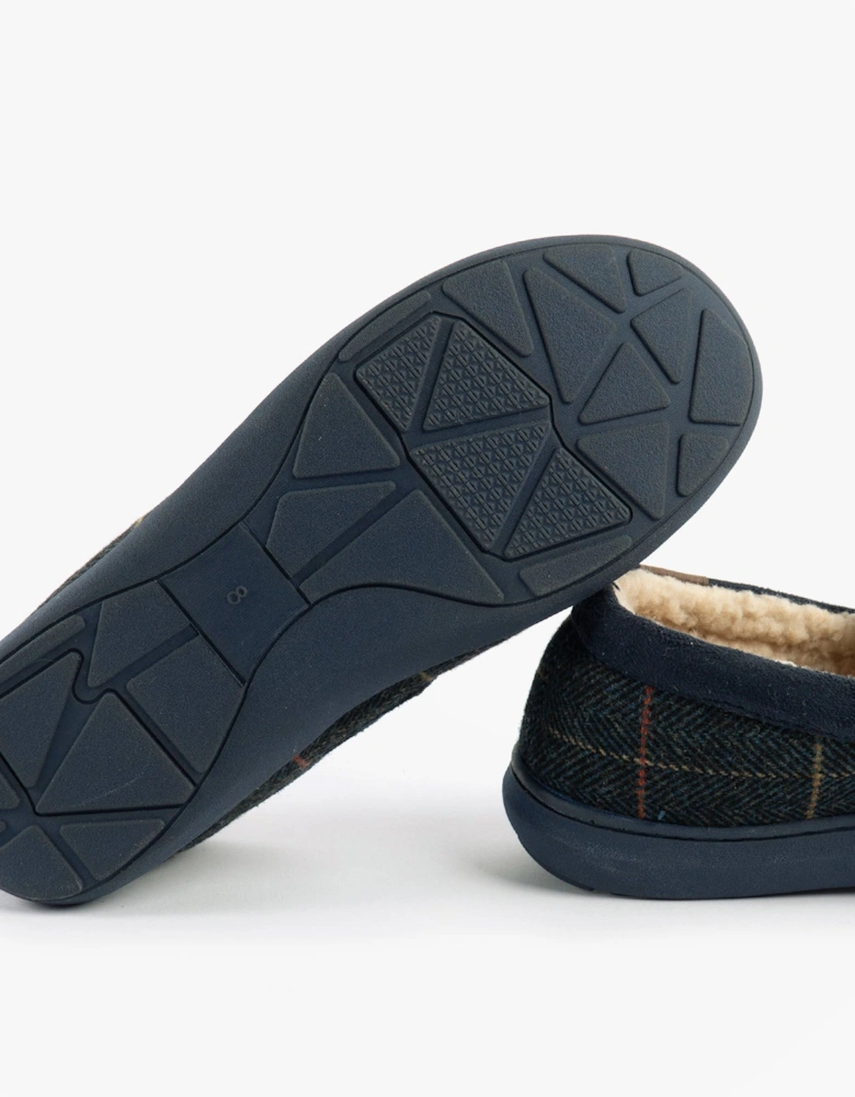 Jo & Joe GLENCOE Mens Moccasin Slippers Navy