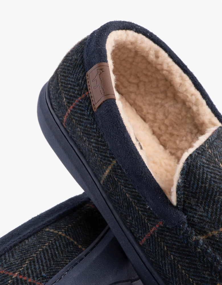 Jo & Joe GLENCOE Mens Moccasin Slippers Navy