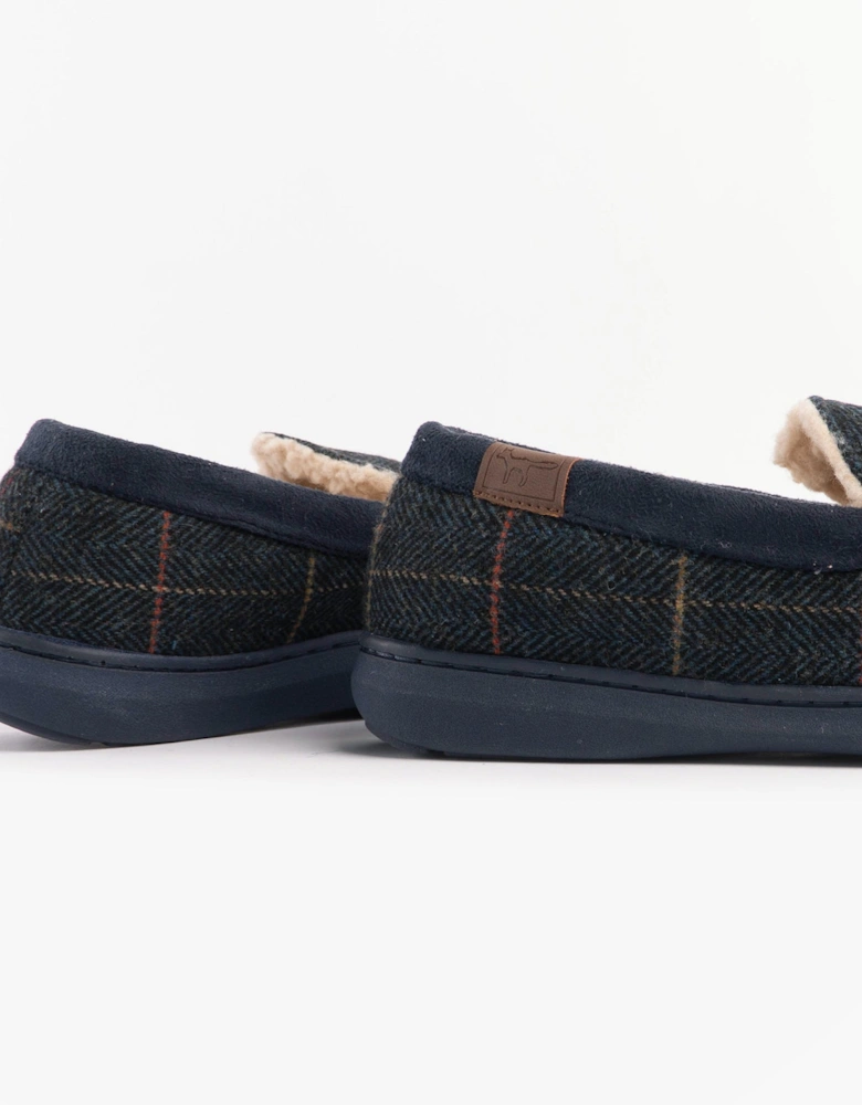 Jo & Joe GLENCOE Mens Moccasin Slippers Navy