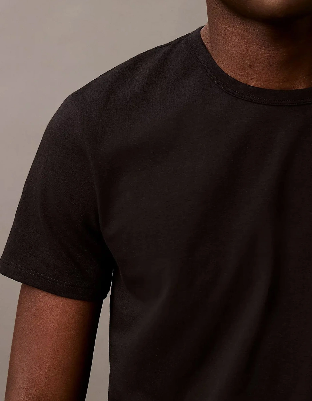 MICRO STRETCH 3 Pack Mens T-Shirts Black