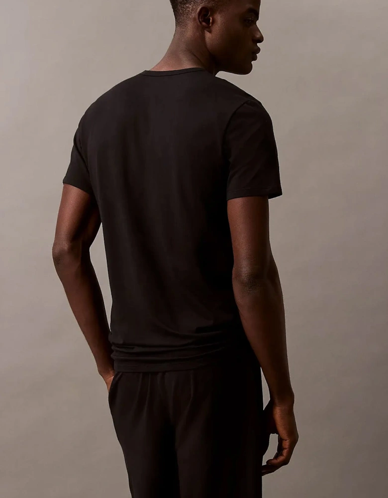 MICRO STRETCH 3 Pack Mens T-Shirts Black