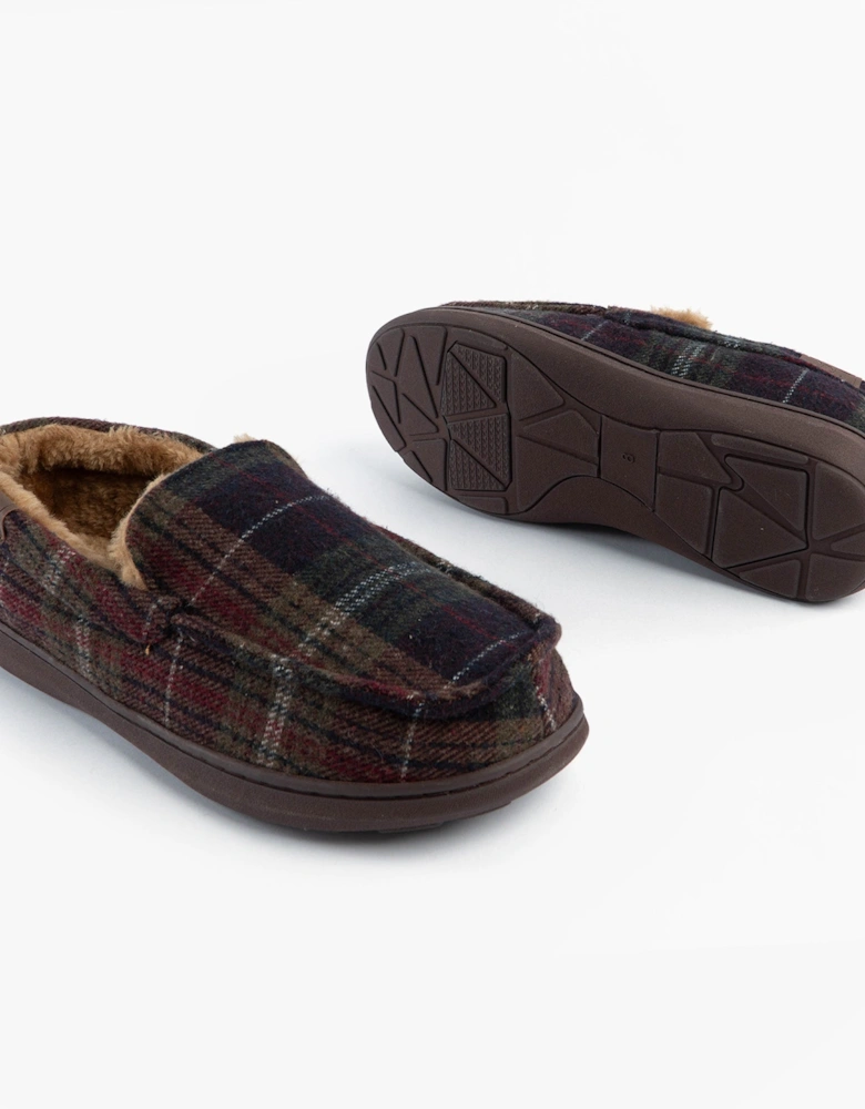 Jo & Joe GLENDALE Mens Moccasin Slippers Brown