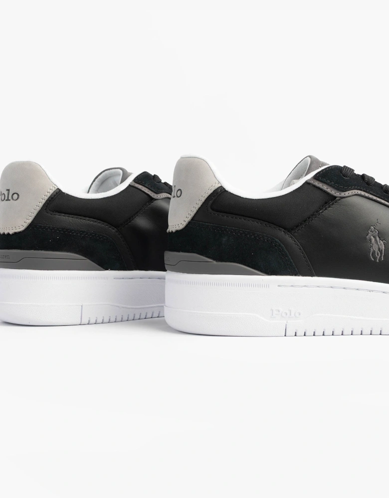 Open Masters Mens Suede-Panelled Trainer Black