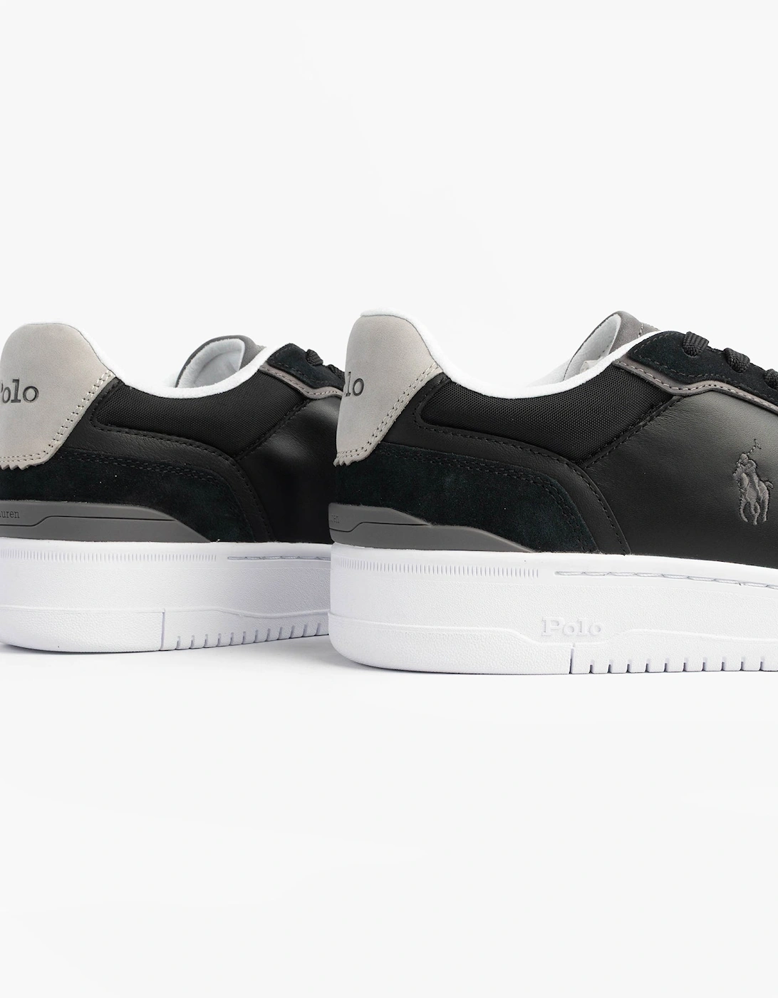 Open Masters Mens Suede-Panelled Trainer Black