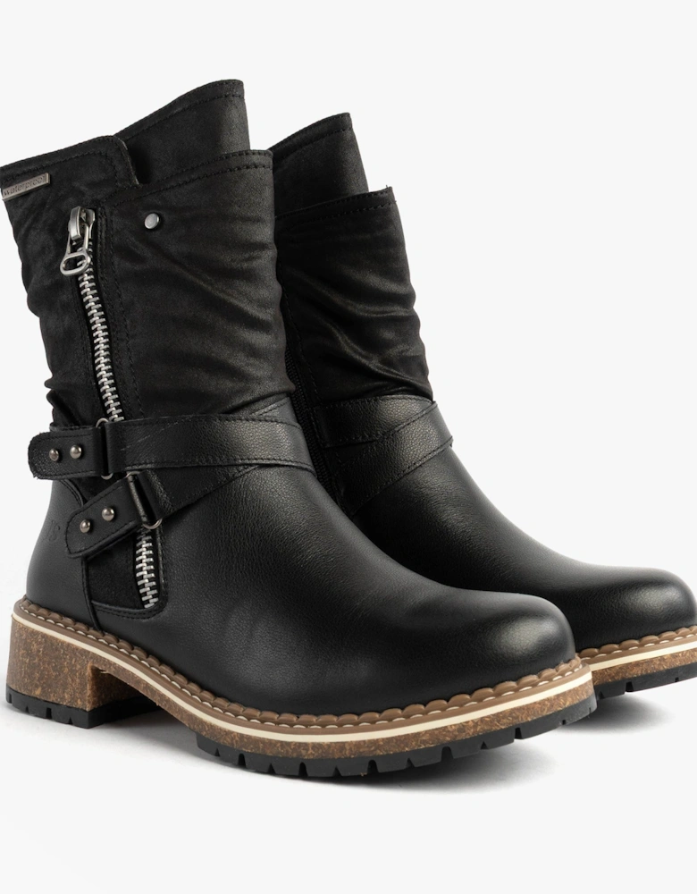 WAYLYNN 13 Womens Biker Boots Black