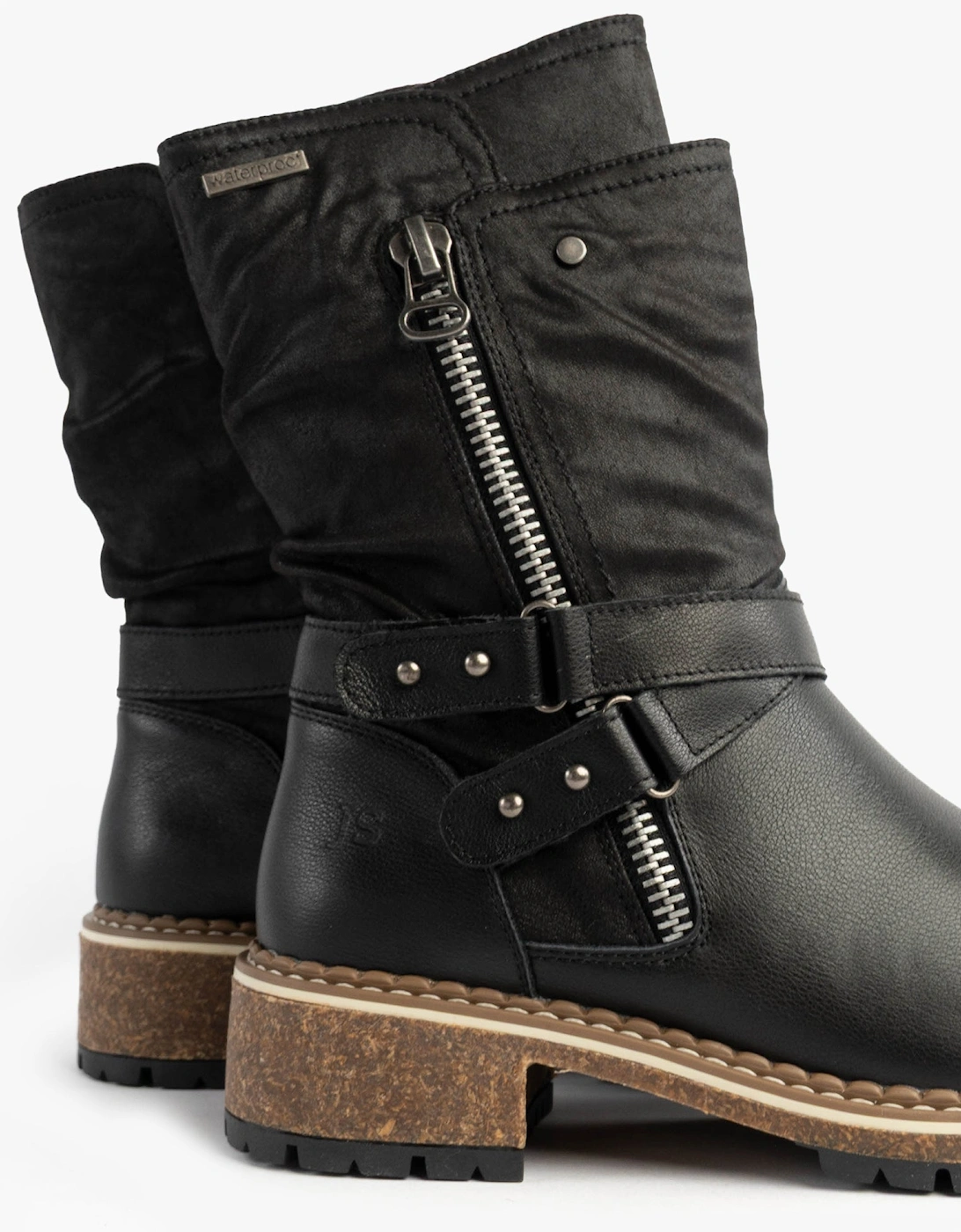 WAYLYNN 13 Womens Biker Boots Black