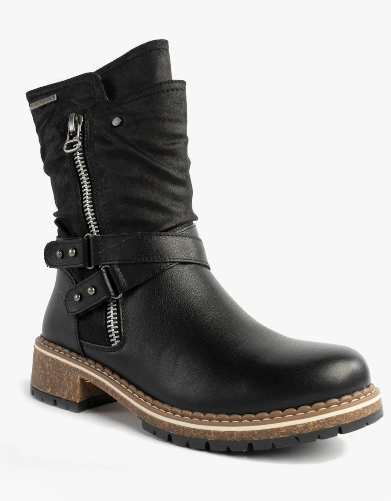 WAYLYNN 13 Womens Biker Boots Black