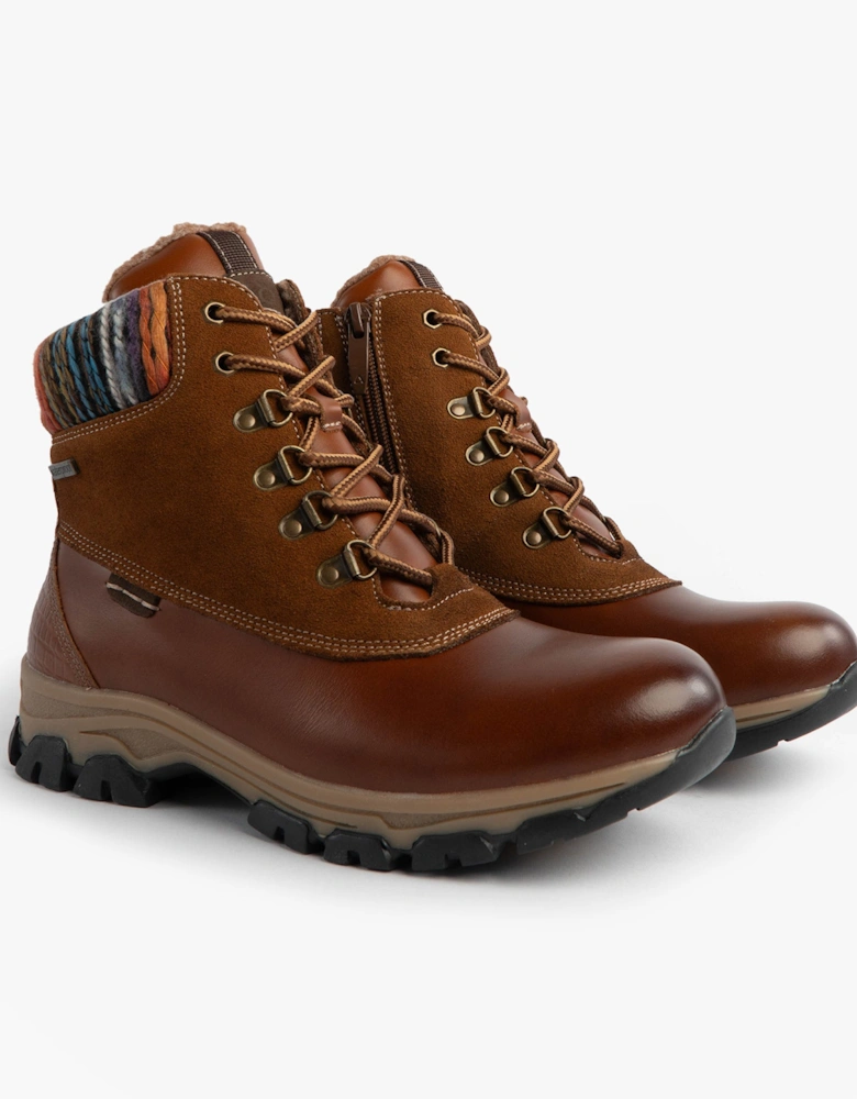 WYNTER 02 Womens Waterproof Lace Up Boots Brandy