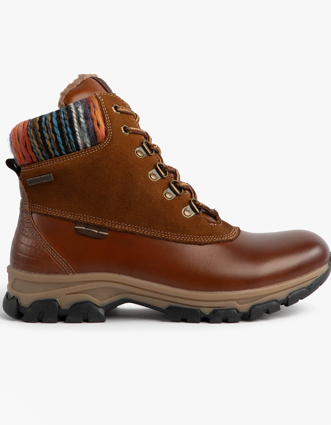 WYNTER 02 Womens Waterproof Lace Up Boots Brandy, 7 of 6