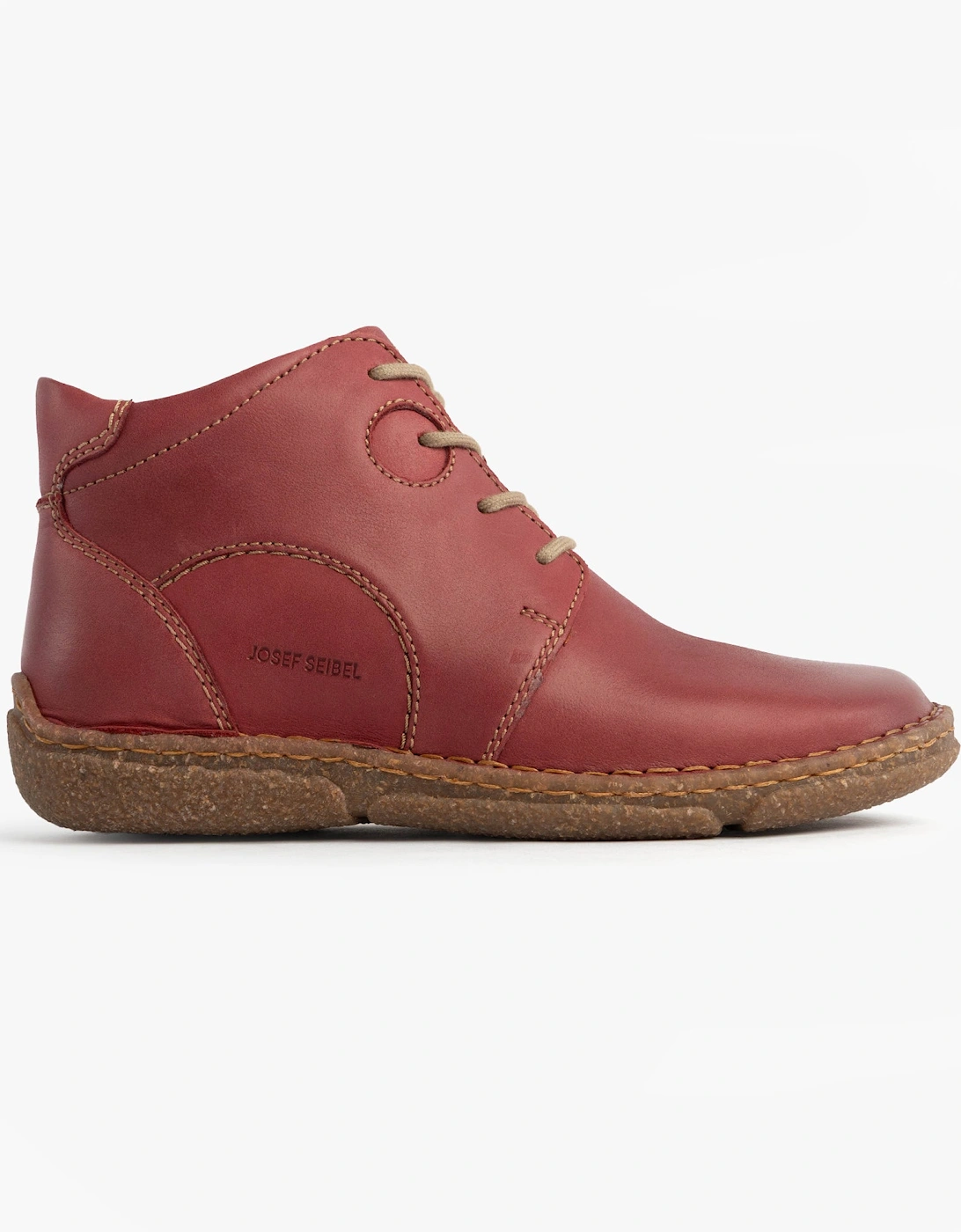 NEELE 46 Womens Lace Up Ankle Boots Bordeaux, 7 of 6