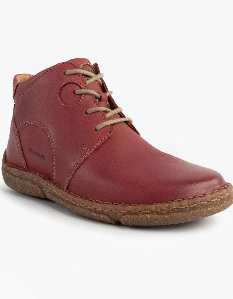 NEELE 46 Womens Lace Up Ankle Boots Bordeaux
