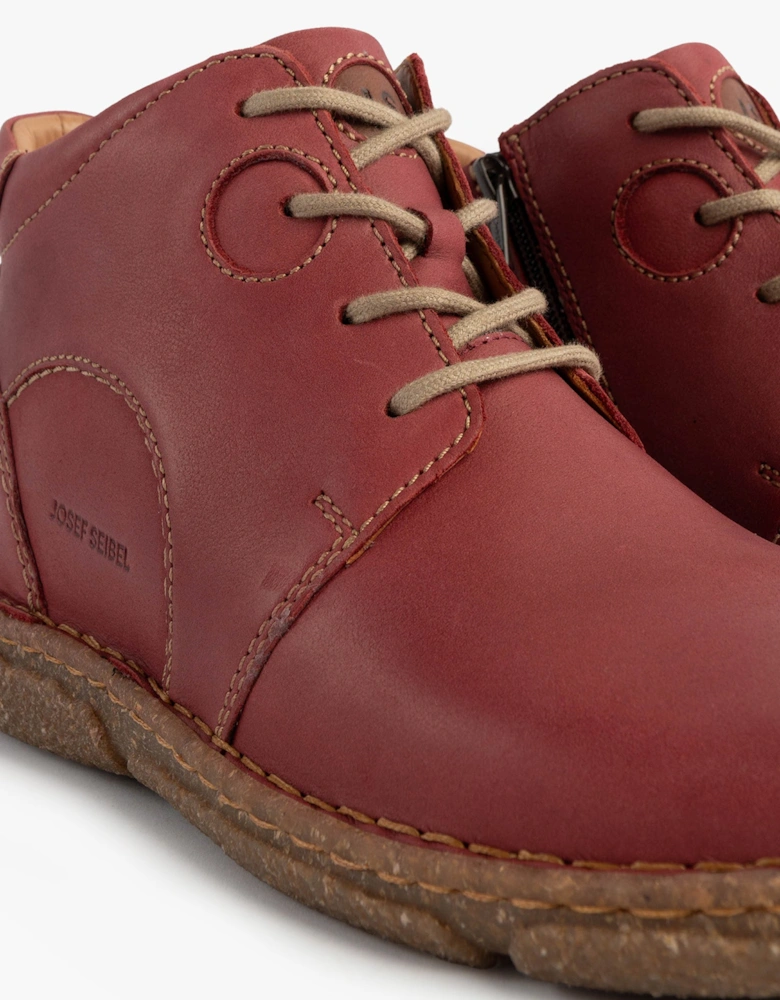 NEELE 46 Womens Lace Up Ankle Boots Bordeaux
