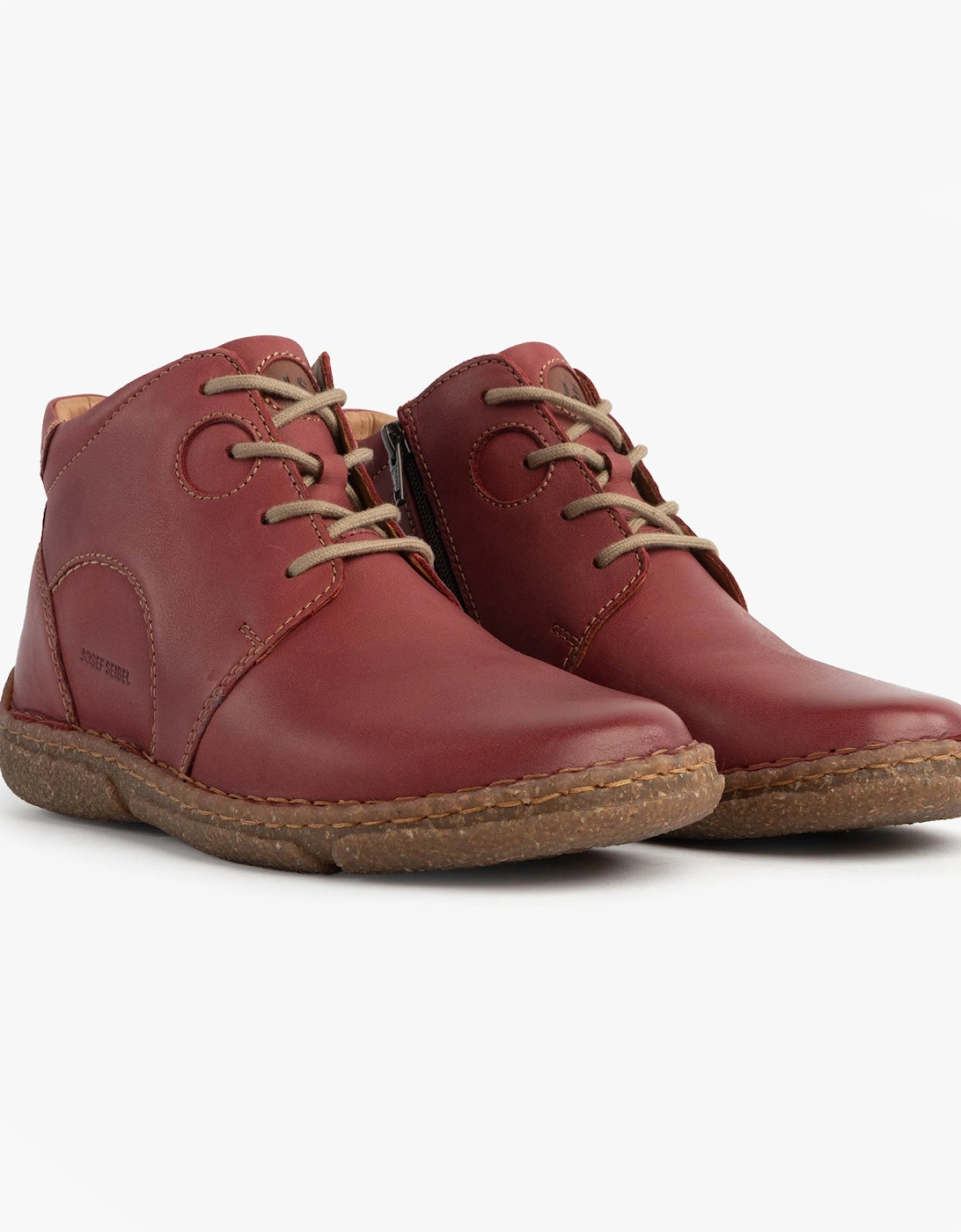 NEELE 46 Womens Lace Up Ankle Boots Bordeaux