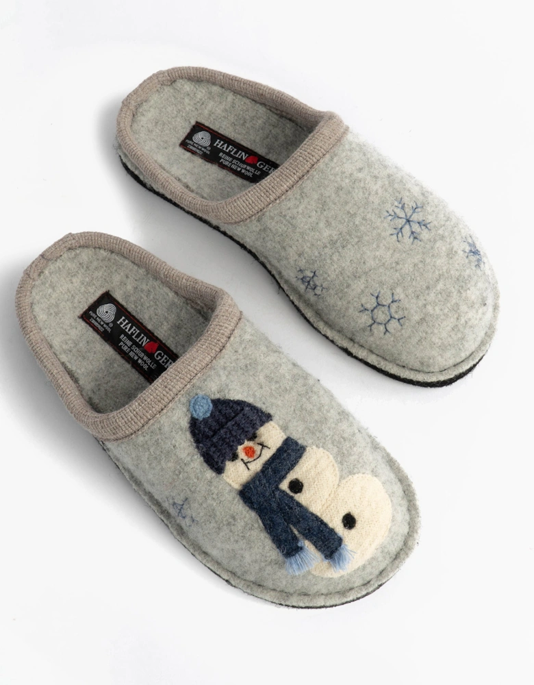 OLAF Womens Snowman Mule Slippers Light Grey
