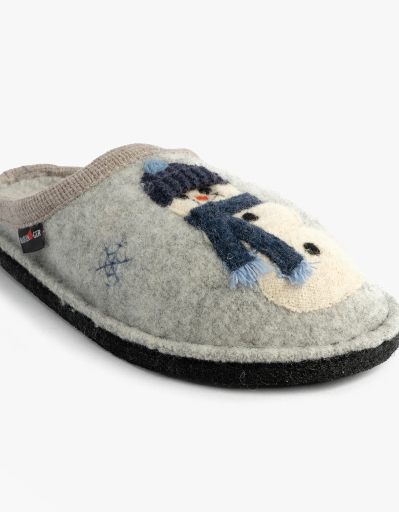 OLAF Womens Snowman Mule Slippers Light Grey