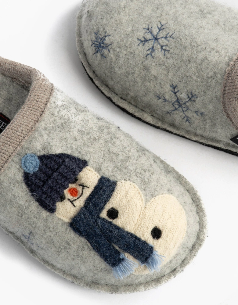 OLAF Womens Snowman Mule Slippers Light Grey