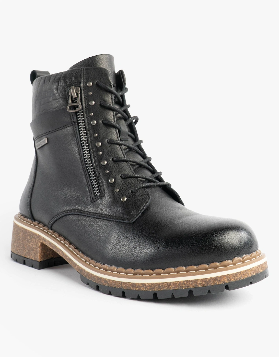 WAYLYNN 10 Womens Lace Up Ankle Boots Black