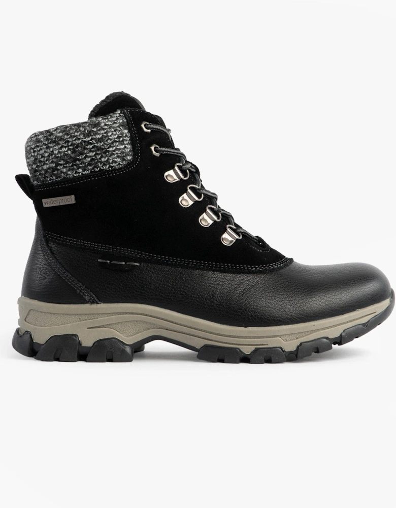 WYNTER 02 Womens Waterproof Lace Up Boots Black