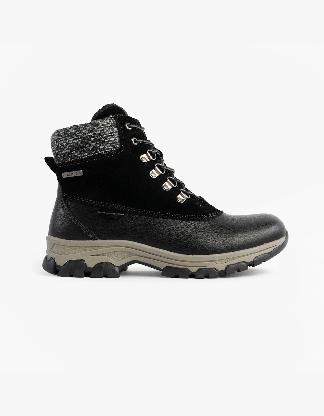 Women's Josef Seibel WYNTER 02 Womens Waterproof Lace Up Boots Black - Size: 6.5