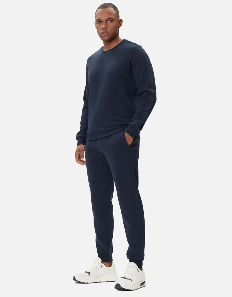 Lounge Side Logo Full Crew Tracksuit Navy