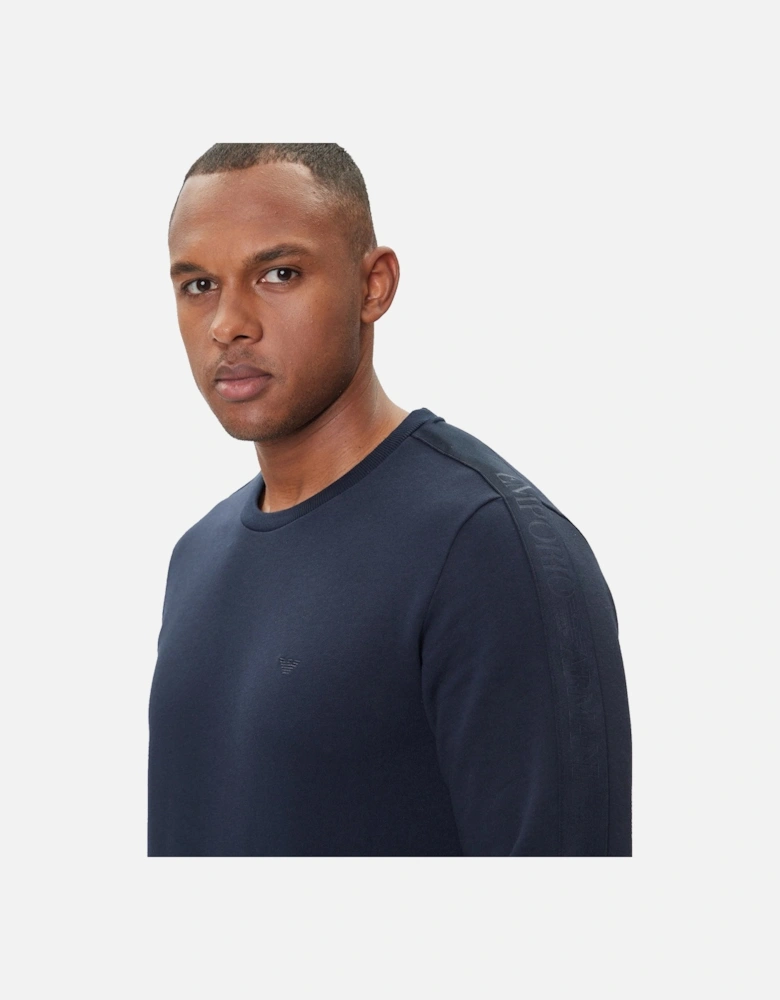 Lounge Side Logo Full Crew Tracksuit Navy