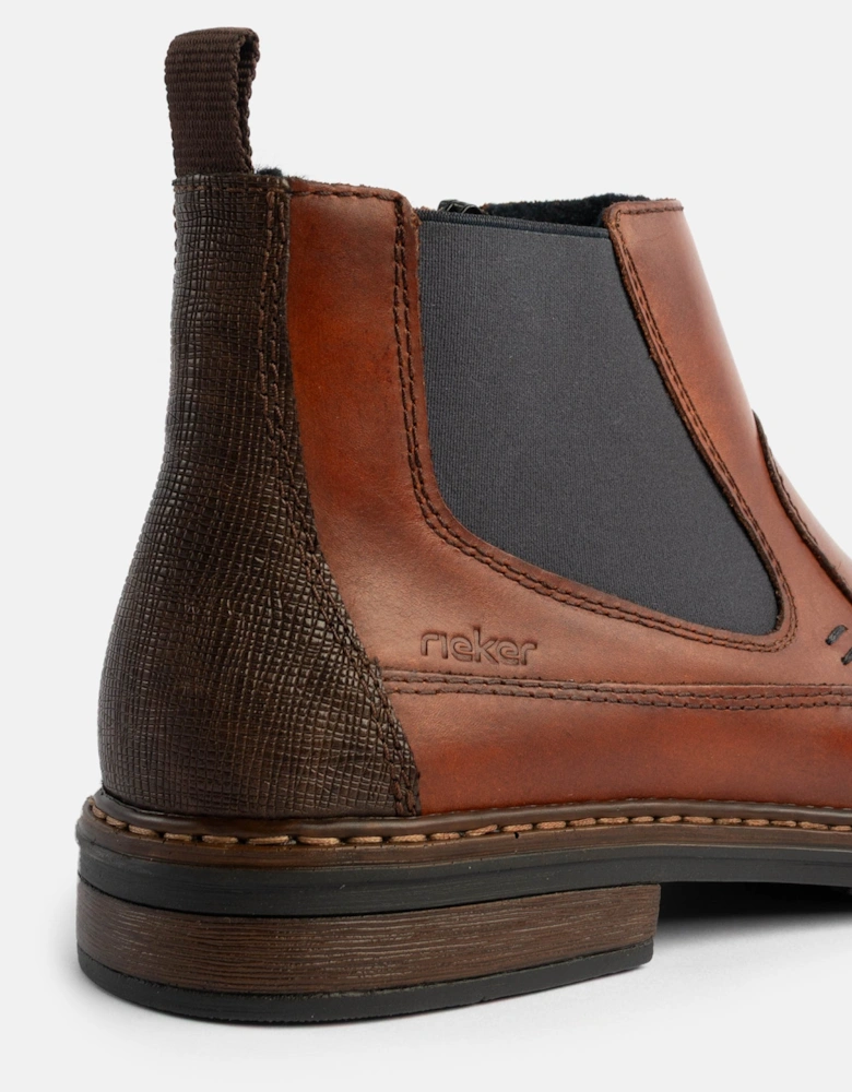 17654-22 Mens Leather Boots Brown