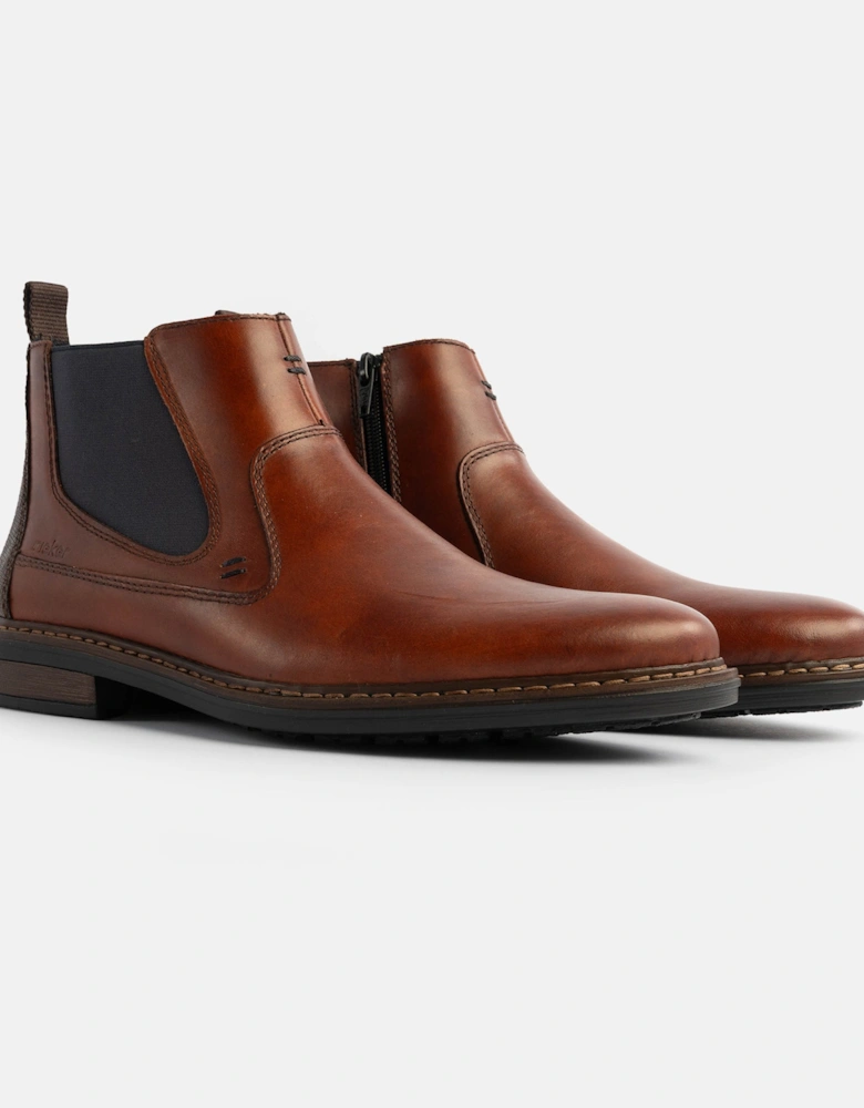 17654-22 Mens Leather Boots Brown