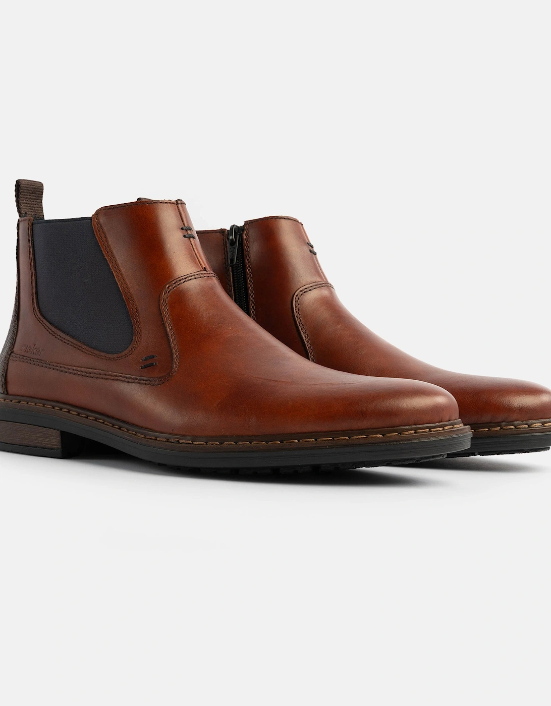 17654-22 Mens Leather Boots Brown