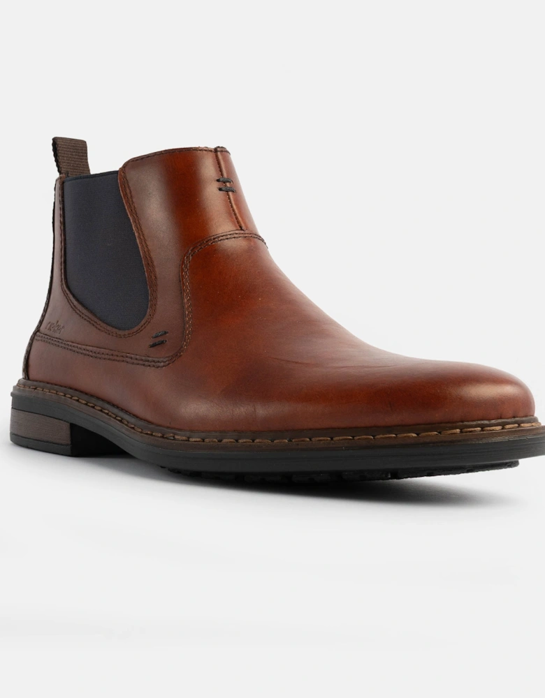 17654-22 Mens Leather Boots Brown