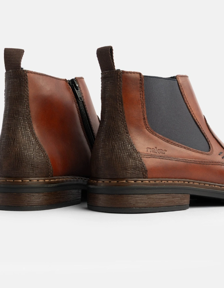 17654-22 Mens Leather Boots Brown