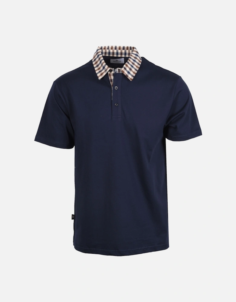 Club Check Collar Polo Navy