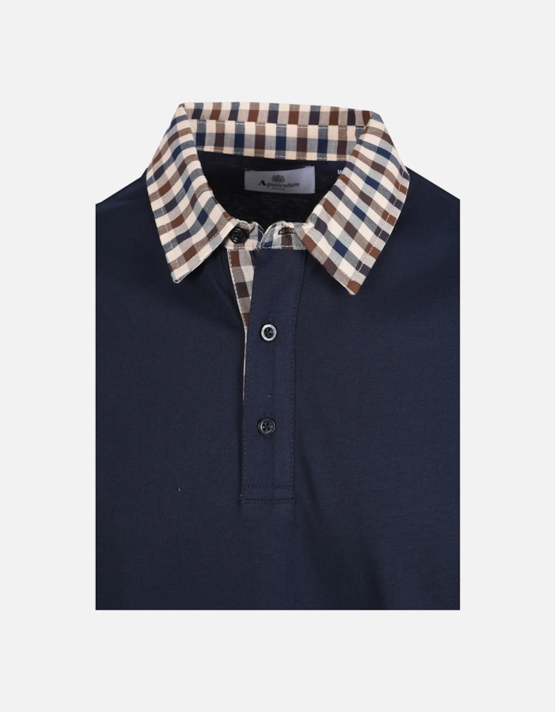 Club Check Collar Polo Navy