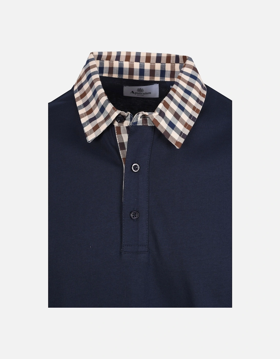 Club Check Collar Polo Navy