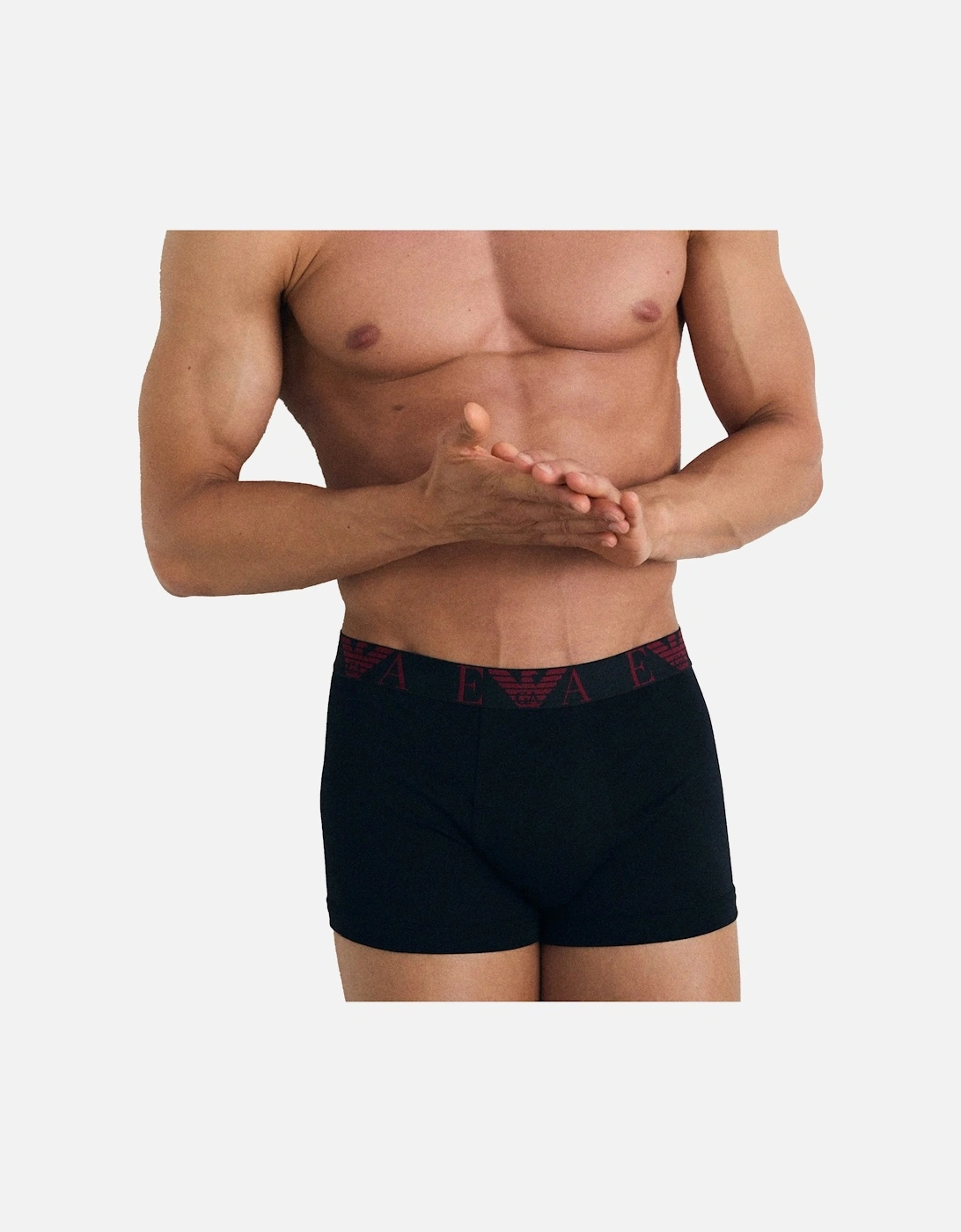 Stretch Cotton Logo 3 Pack Trunks Black/Red