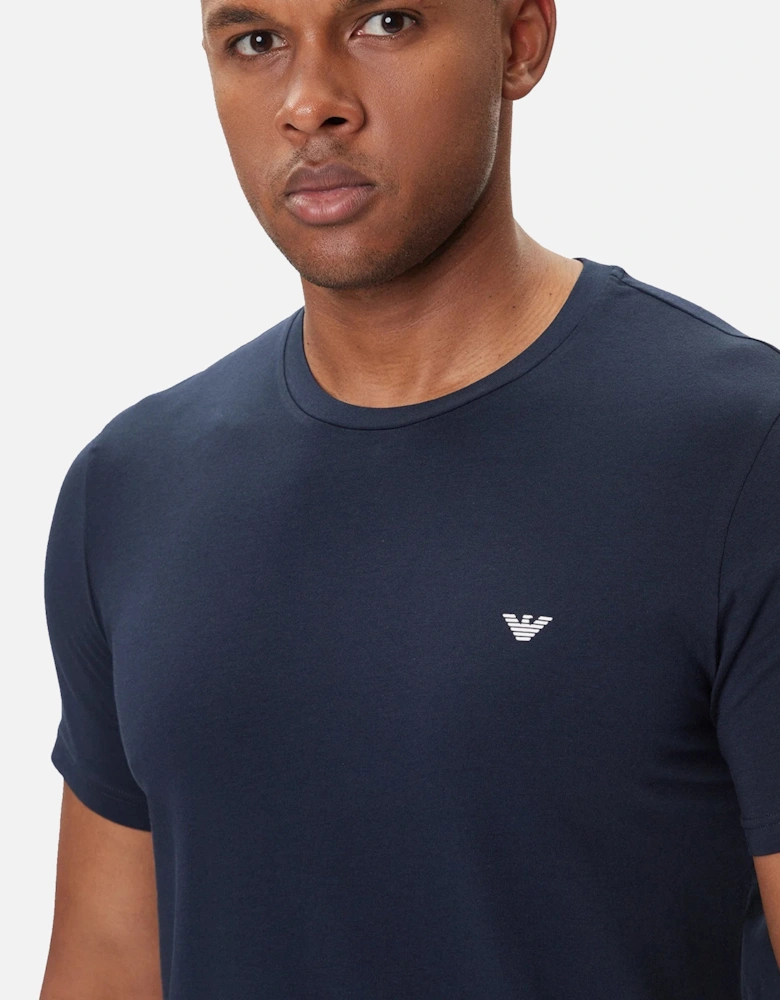 Lounge 2 Pack Stretch Cotton T-Shirt White/Navy