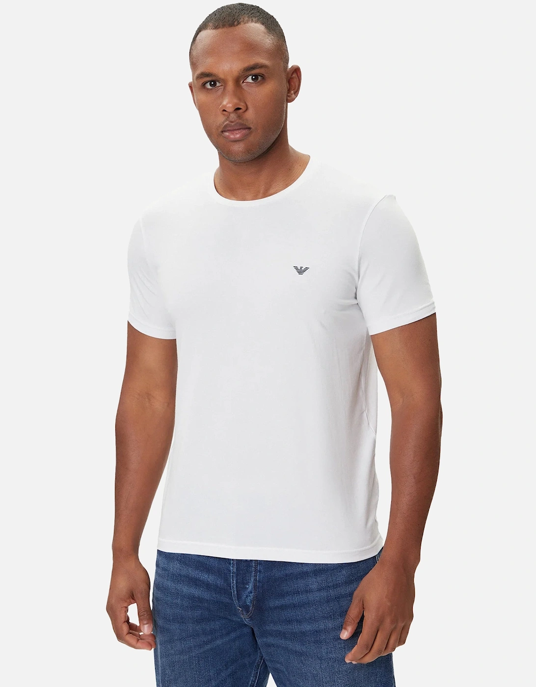 Lounge 2 Pack Stretch Cotton T-Shirt White/Navy