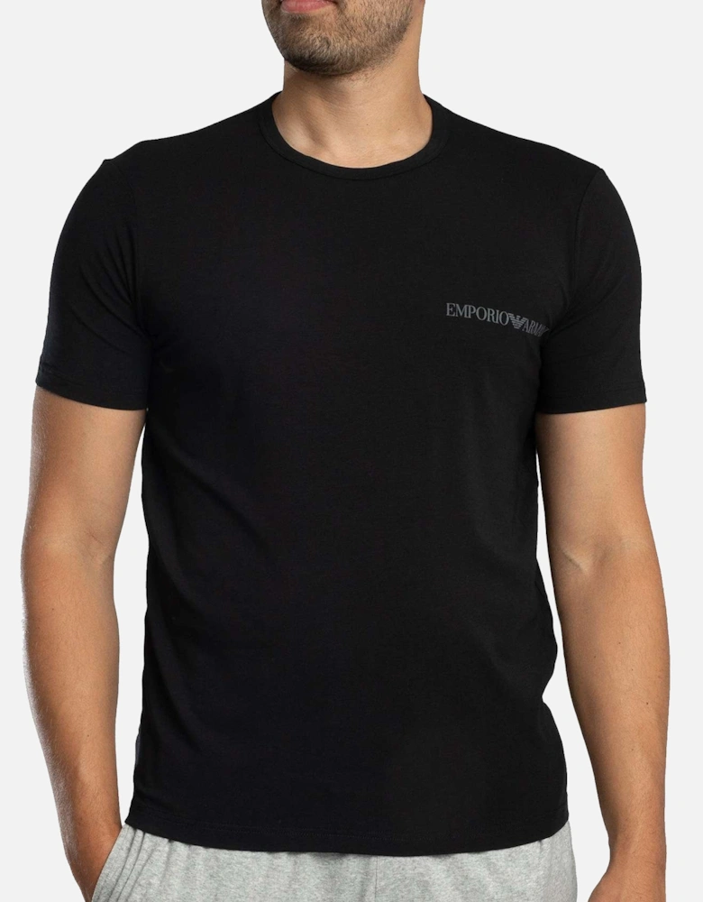 Lounge 2 Pack Stretch Cotton T-Shirt Black/Black