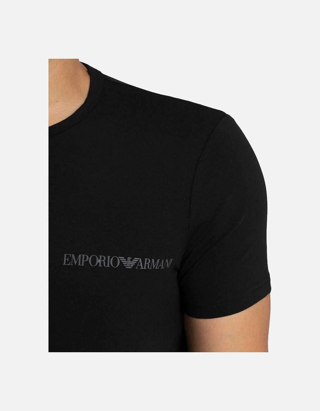 Lounge 2 Pack Stretch Cotton T-Shirt Black/Black