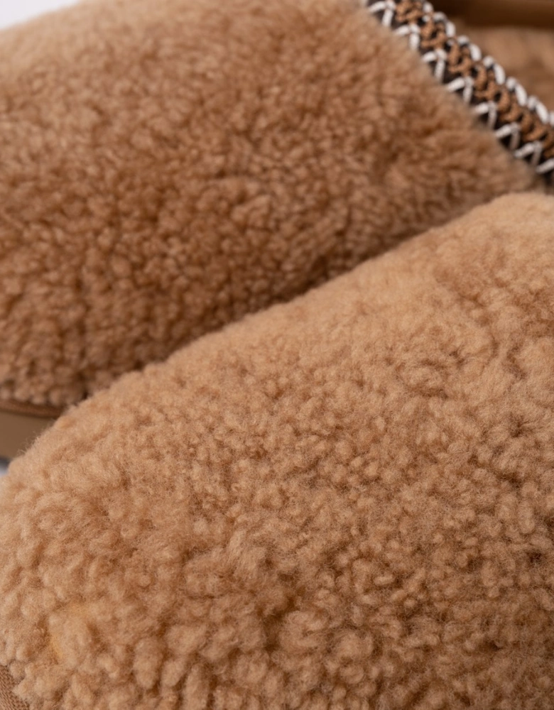 Tasman Maxi Curly Womens Slippers - Chestnut
