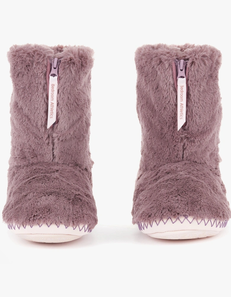 MONROE Womens Faux Fur Boots Aquarelle/Dusky Pink