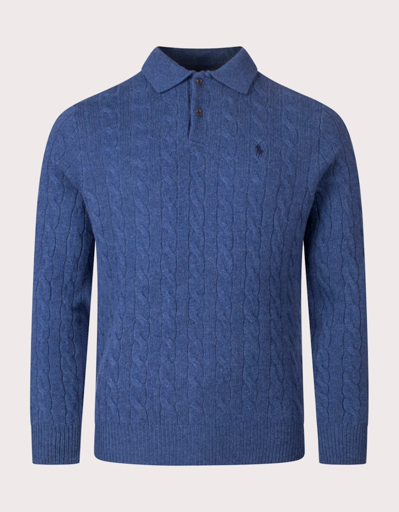 Cashmere Blend Cable Knit Sweatshirt