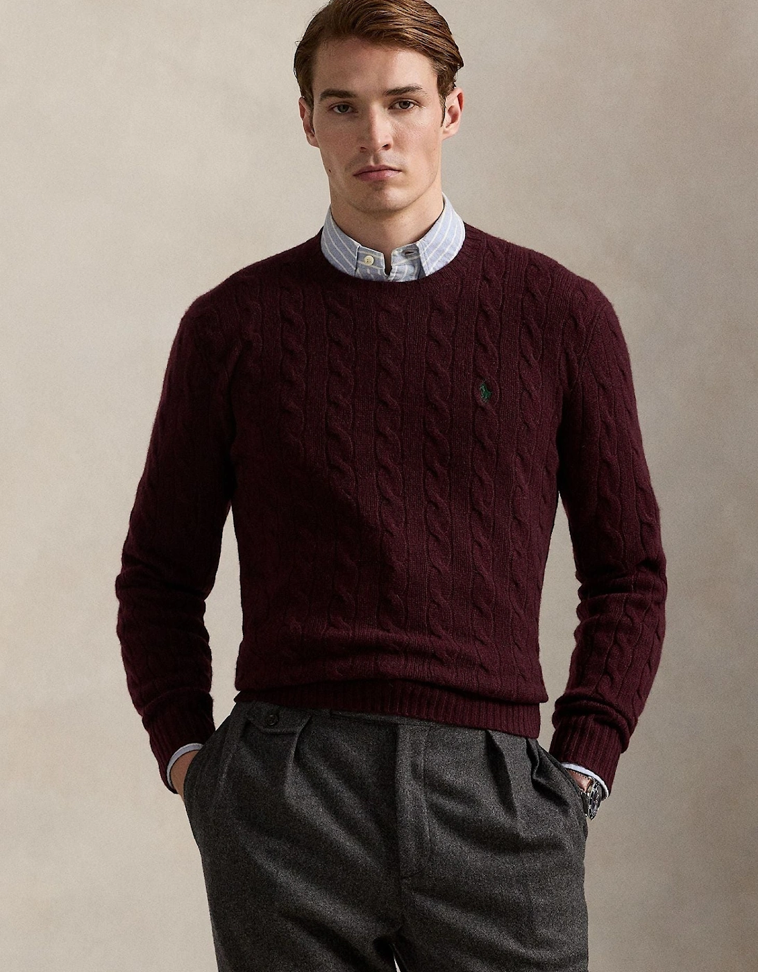 Ralph Lauren Cable Knit Long Sleeve Pullover – Aged Wine