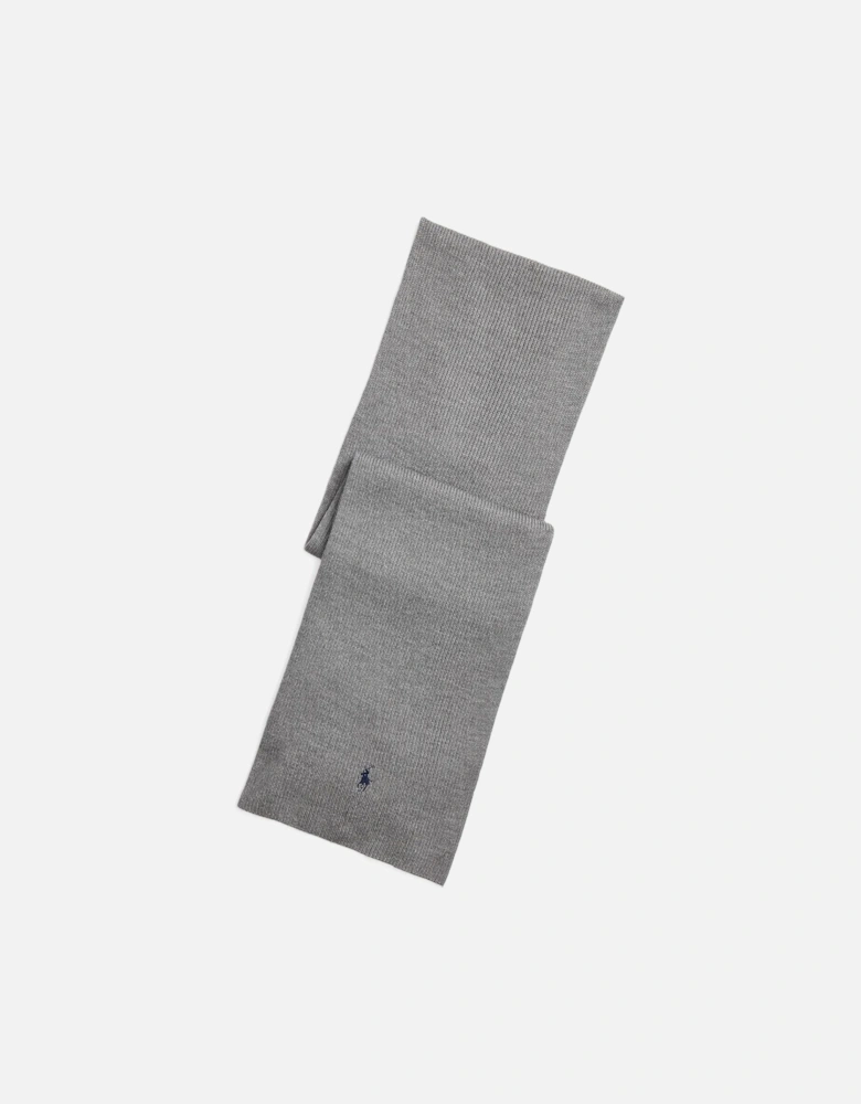 Ralph Lauren Signature Pony Wool Scarf - Grey