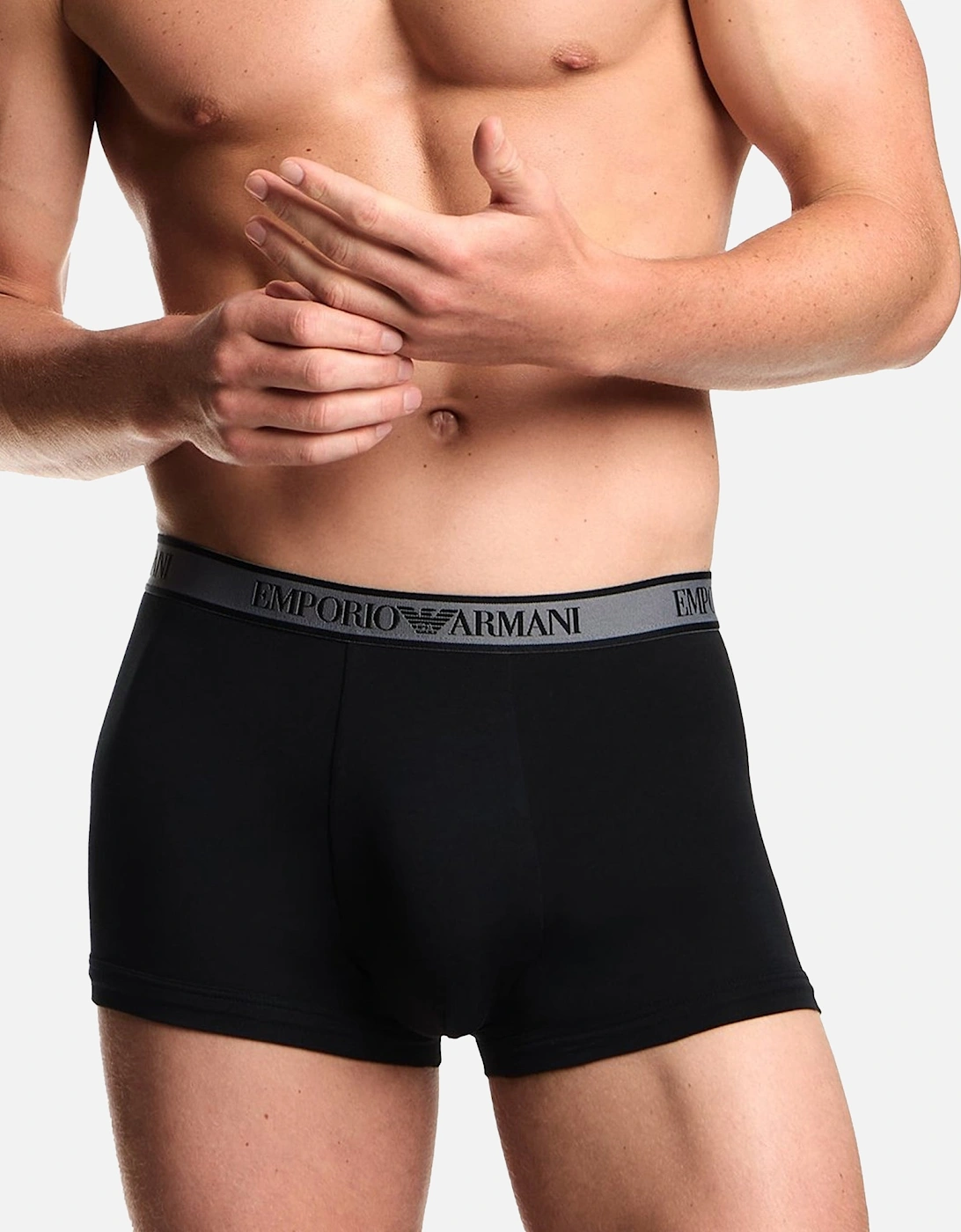 Stretch Cotton Logo 3 Pack Trunks Black/Grey